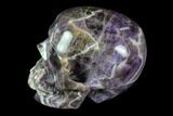 Realistic, Carved Chevron Amethyst Skull #116681-4